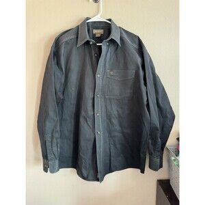 Ariat Men's Solid Cotton Twill Long Sleeve Button-Up Shirt Black Size XL